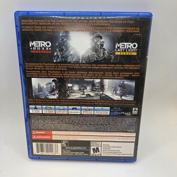 ⭐️Metro Redux for PS4 - RATED M With Manual - Picture 2 of 3